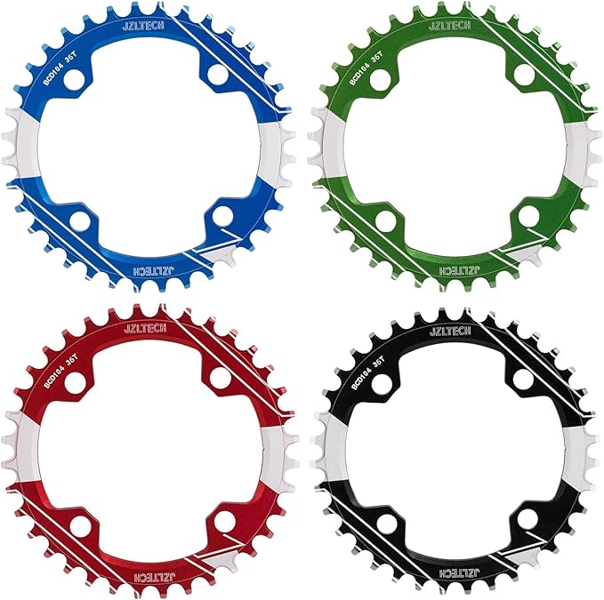 104 BCD Bike Chainring: 32T 34T 36T 38T Round Narrow Wide Chainring, Single Chain Ring for 8 9 10 11 12 Speed Mountain Bike MTB XC Trail e-Bike Fat Bicycle