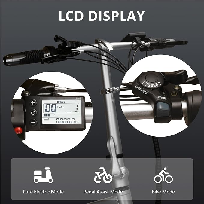 Folding Electric Bike for Adults, Electric Bicycle with Removable Battery,50 Mile Range,1000W Peak Motor, Shock Absorber, Disc Brake, 20" Tires
