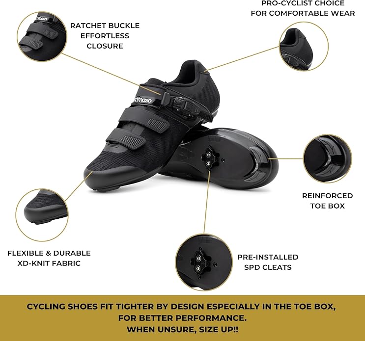 Tommaso Strada Mens SPD & Peloton Shoes—Ready-to-Ride with Peloton Delta Cleat or SPD Cleats for Indoor Bikes—Explore Vareity Cycling Shoes & Bike Accessories.