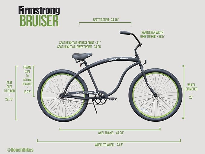 Firmstrong Bruiser Man Single Speed Beach Cruiser Bicycle