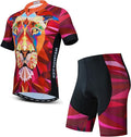 Hotlion Men's Cycling Jersey Sets Gel Pad Summer Bike Clothing Suit Breathable Bike Clothes with 3 Rear Pockets