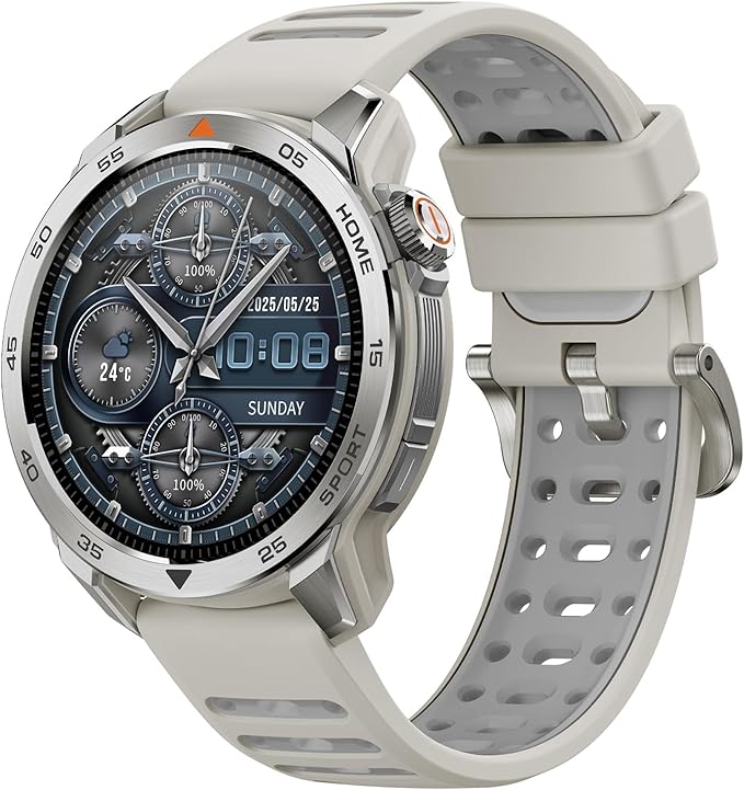 mibro GS Pro2 GPS Smart Watch – Dual Band GPS Running Watch with Mibro Coach Training Plans, 1.43” AMOLED Smartwatch, 20-Day Battery, 5ATM Sports Watch for Hiking, Cycling, Swimming (Light Beige)