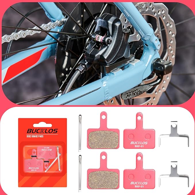 BUCKLOS Bike Disc Brake Pads for TRP Tektro Shimano MT200 Deore Br-M575 M525 M515 T615 T675 M505 M495 M486 M485 Ridstar Q20,Bicycle Disk Brakes Pads for Mountain Bike/Electric Bike/Road/Scooter/Ebike
