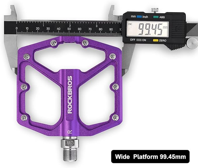 ROCKBROS Mountain Bike Pedals MTB Pedals Bicycle Flat Pedals Aluminum 9/16" Sealed Bearing Lightweight Platform for Road Mountain BMX MTB Bike