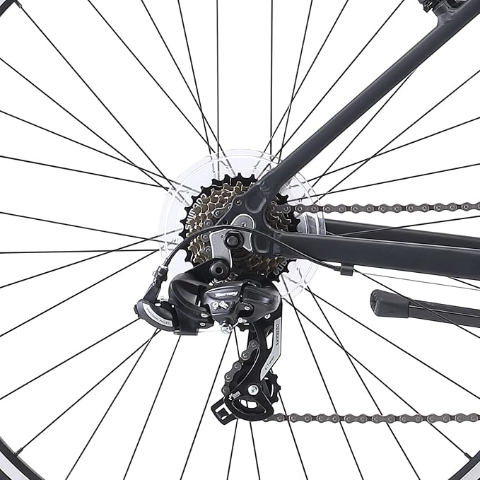 XDS Cross200 21 Speed Hybrid Bike Commuter City Bike, for Men and Women, Adult and Teenager, 700C Wheel, 15.5/17.5/19.5/21.5 Inch Lightweight Aluminum Alloy Frame
