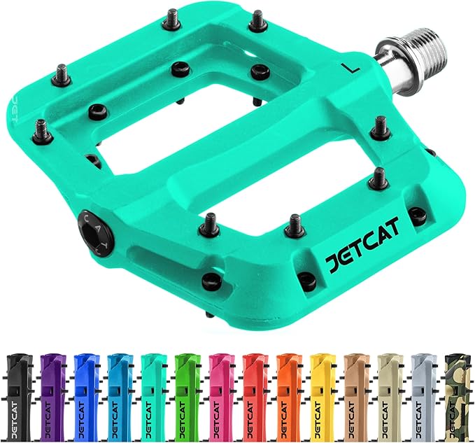 Mountain Bike Pedals Flat - MTB Pedals Flat, Bicycle Pedals for BMX/MTN/Road/Gravel/EBike, BMX Pedals, Platform Pedals, Adults & Kids Bike Replacement Upgrades Parts 9/16
