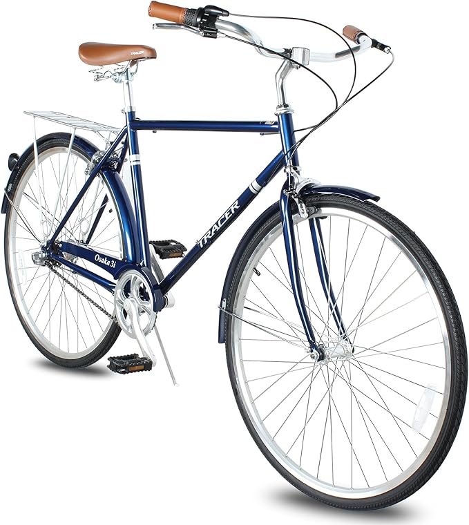 Tracer Osaka Hybrid Bikes, Steel Frame, Shimano Nexus Inter 3/7 Speed, Brown Seat Brown Grips, Road Bike, City Bike, Multiple Colors