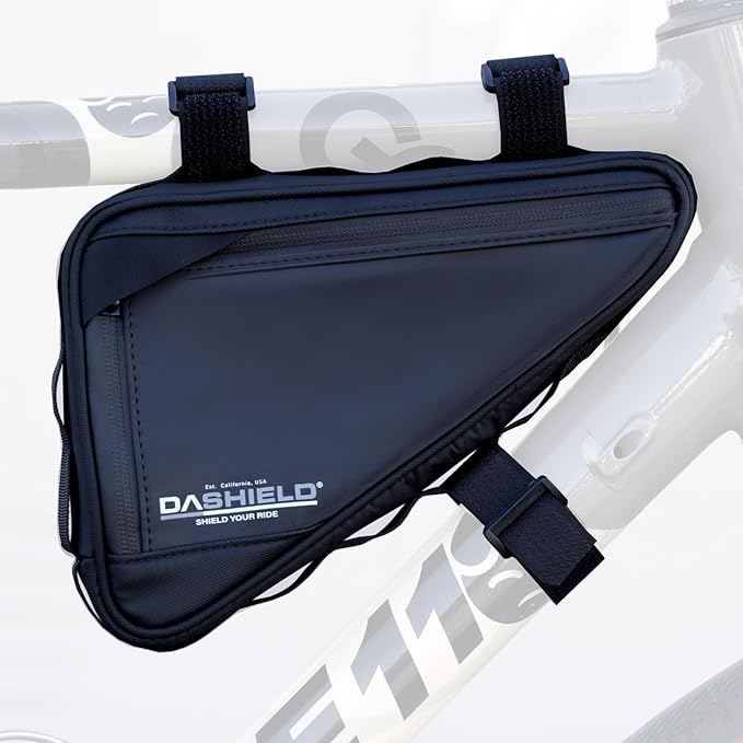 Bike Frame Bag Two Side Pockets Waterproof Reflective Bicycle Triangle Pouch, Storage Bag Strap-On, Mountain Road Bike MTB Cycling Bike Acessories, 2L