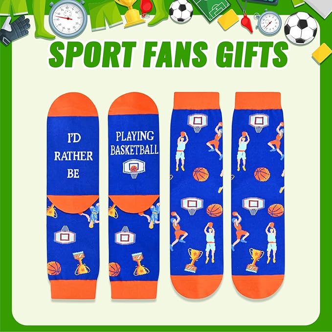 Zmart Sport Gifts for Men - Softball Basketball Volleyball Wrestling Plane Bike Socks