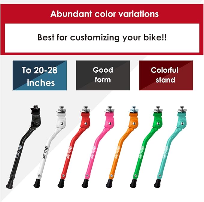 GORIX Bike Kickstand Side Road Mountain Bicycle Adjustable Portable(GX-KC22AAJ-Z(Global Edition))