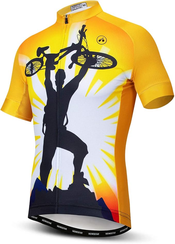 Men Cycling Jersey Skull Bike Short Sleeve Tops Quick-Dry Reflective 3-Pockets S-3XL