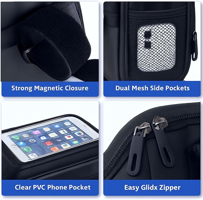 Bike Handlebar Insulated Bag: Bicycle Front Phone Bag Cooler Storage Pouch with Touch Screen and Shoulder Strap - Suitable for Outdoor Hiking Travel