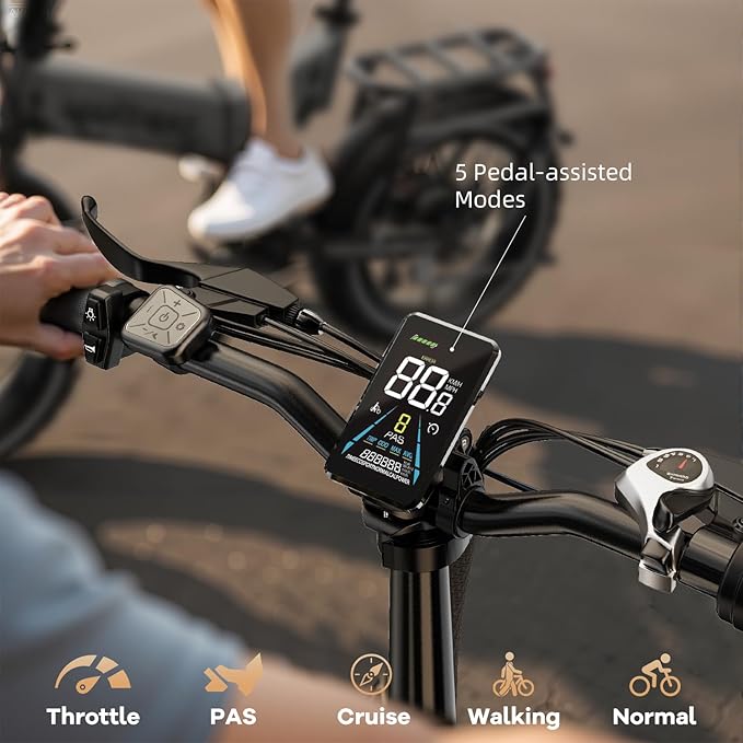 1500W Folding Electric Bike for Adults,52V 20Ah Removable Battery Ebike with 30+MPH 70 Miles Max,20" x4.0 Fat Tire E-Bike, Foldable Dual Suspension Electric Bicycle for Commute,Mountain