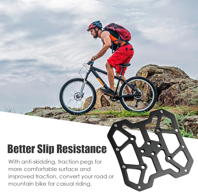 Clipless Platform Adapter for Shimano SPD&SPD-SL Bike Clipless Pedal Adapter Convert to Universal Platform Pedal for Mountain Bike Road Bike Cycle
