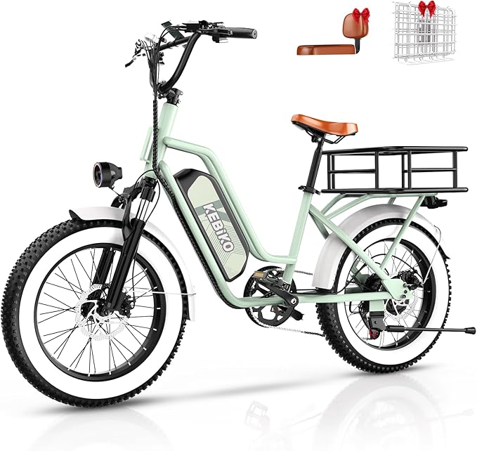 2 Seater Electric Bike, 48V 20AH(𝟗𝟔𝟎𝐖𝐇) Large Removable Battery, 𝟏𝟑𝟎𝟎𝐖 Peak Motor, 20"x 4.0" Fat Tire Ebike for Adults, 80+Miles Max,30+MPH, City Couple E Bike for All Terrain