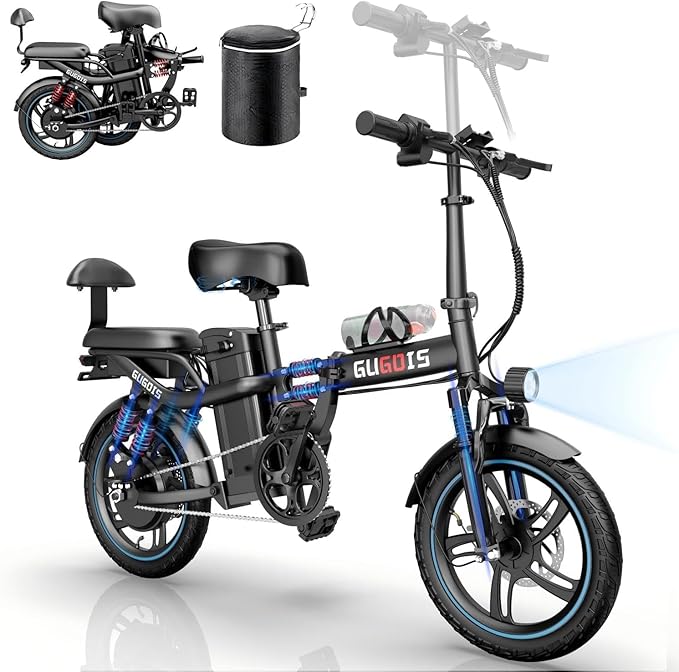 Electric Bike for Adults, 16"/20" Tire E-Bike with 750W/1000W Peak Motor, 48V Removable Battery, Up to 45/60 Miles Range & 28/30MPH, Folding Electric Bike for City and Outdoor Ride