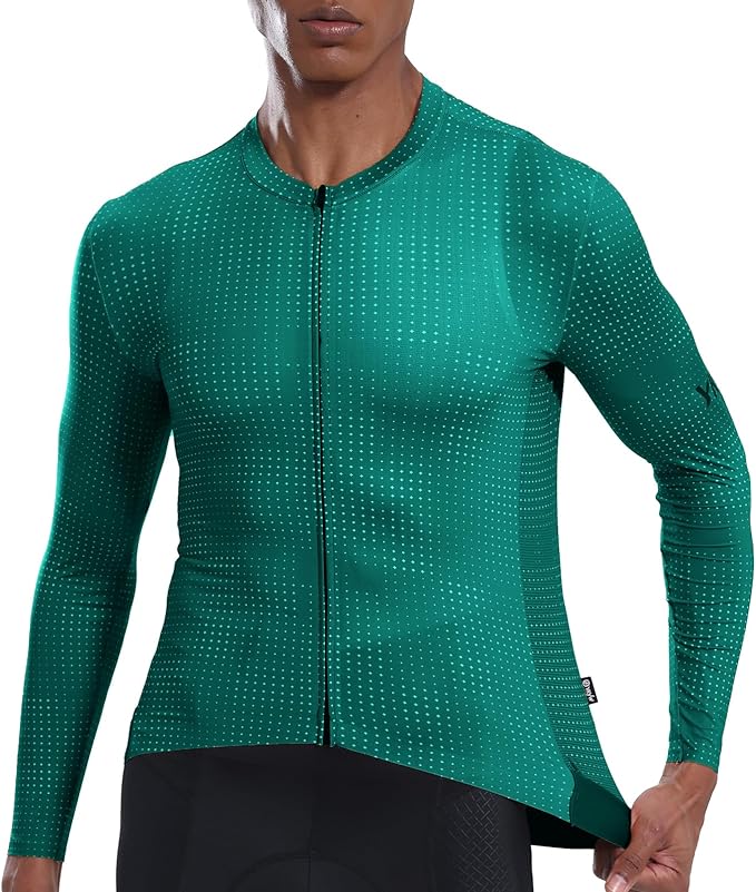 YKYWBIKE Cycling Jersey Men Long Sleeves Bike Jersey with Pockets Breathable MTB Biker Shirts Biking Shirts for Men Cycling