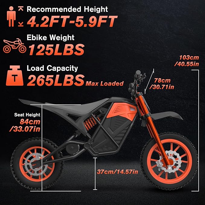 Electric Dirt Bike 3000W for Adults/Teens, 220Nm High-Torque Brushless Motor, 45° Slope Climbing, 38 MPH Off-Road Motorcycle with 48V 21Ah Removable Battery & Hydraulic Brakes