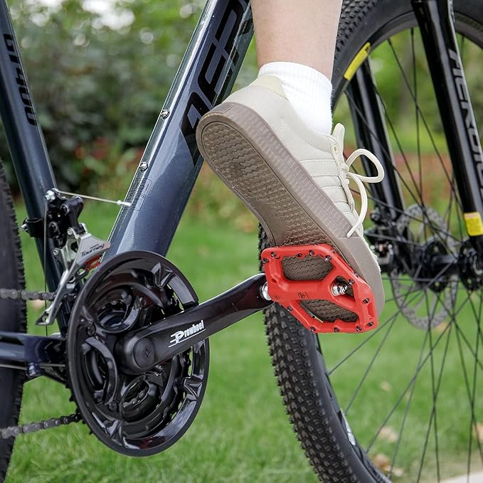 Mountain Bike Pedals - 9/16" Nylon Fiber Bicycle Flat Pedals -Bicycle Platform Pedals for Road Mountain BMX MTB Bike