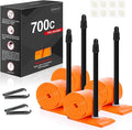 4-Pack WHEELO TPU 700C×18-32C Bike Inner Tube, Ultralight (ALLRoad & Gravel) Bike Tube with 45mm/65mm/85mm Presta Valves for Road Bike (Include Bike Tube Patch Repair Kit)
