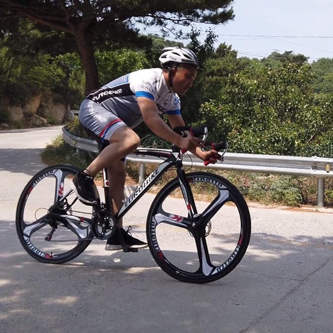 EUROBIKE Road Bike 700C 54cm for Men and Women XC550 3-Spoke Wheel
