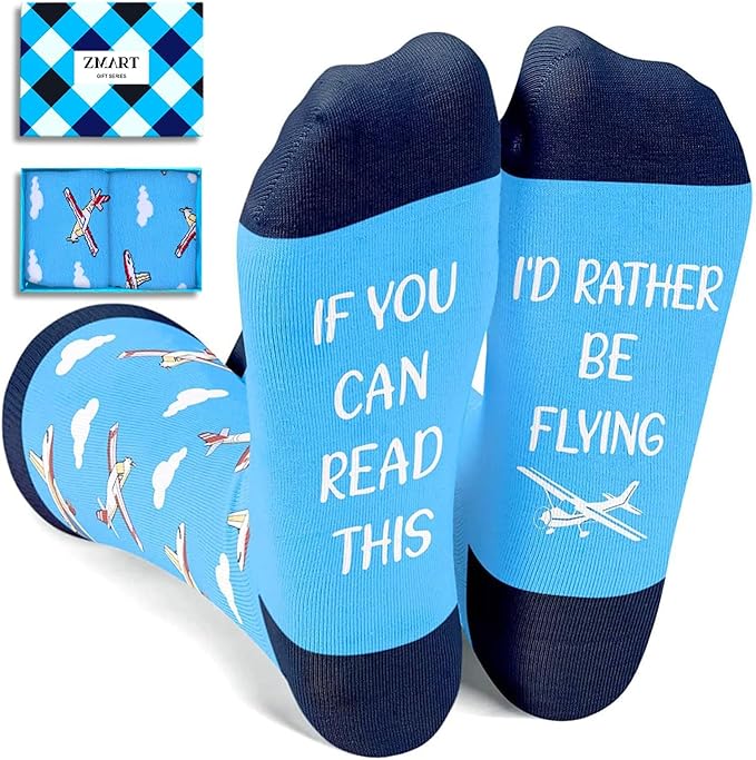 Zmart Transportation Gifts for Men Women - Airplane Cycling Race Car Socks for Adult