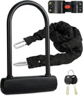 Bike U Lock with 4FT x 6mm Moped Chain, Bike Lock with 2 Keys and Mounting Bracket, Motorcycle U Lock Perfect for Ebike, Escooter, Fat-Tire Dirt-Bike, Tricycle,Bicycle