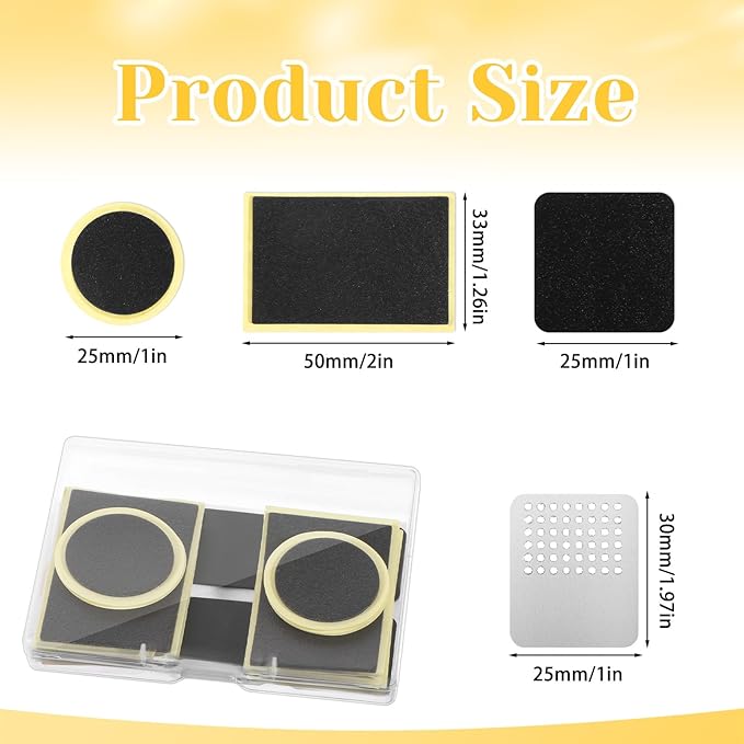 40 Pcs Bike Tire Repair Kit Includes 36 Pieces Glueless Bike Tube Patches Bicycle Tire Patch Kits Metal Rasp Puncture Patches Kit for Motorcycle BMX Cycling MTB Road Mountain Bikes