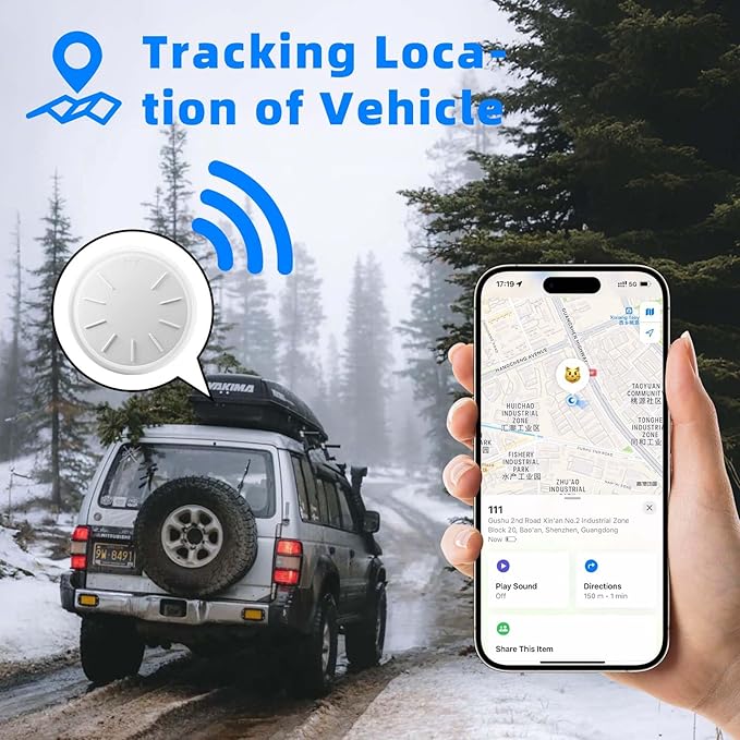 GPS Tracker for Vehicles, 1PCS Tracker Device for Vehicles Work with Find My (iOS Only), Tracking Devices for Cars Hidden with Magnetic Case, No Monthly Fee GPS Trackers, Waterproof