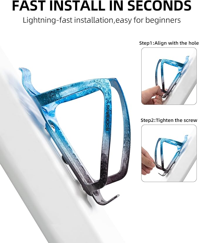 ROCKBROS Bike Water Bottle Holder Aluminum Alloy Bike Bottle Cage Lightweight Bike Cup Holder for Road Mountain Bikes