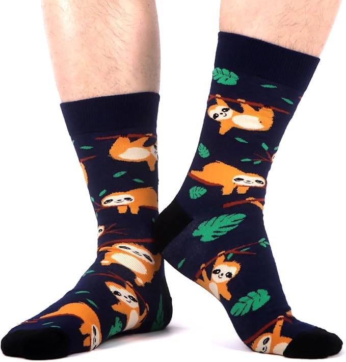 WeciBor Men's Dress Funny Crazy Colorful Novelty Combed Cotton Crew Socks 12 Pack - Size 7-10/10-13/13-15