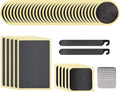Mobi Lock 40Pcs Self-Adhesive Bicycle Tire Inner Tube Patch Repair Kit - Glueless Bike Tube Patches in Round, Square, and Rectangle Shape - Includes 2 Tire Levers, 1 Metal Rasp