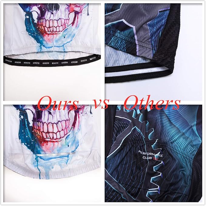 Men's Cycling Jerseys Wolf Print Bicycle Shirts Summer Road Bike Clothes Quick Dry Breathable