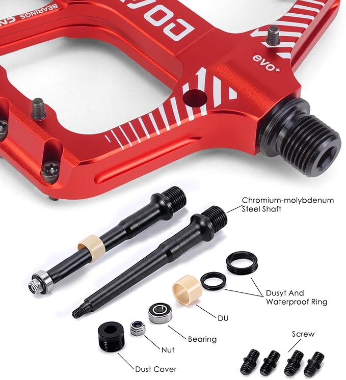Bike Pedals 9/16" Lightweight Non-Slip Bicycle Platform Pedals - Fits Most Adult Bikes & Mountain Bikes &MTB, Road Bikes and Slip-Resistant Design