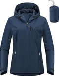 Outdoor Ventures Packable Rain Jacket Women Lightweight Waterproof Raincoat with Hood Cycling Bike Jacket