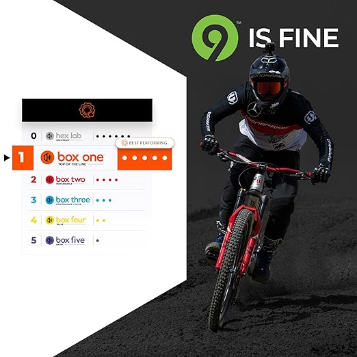 Box One Prime 9 Mountain Bike Chain 126L Finish DLC Black Over Nickel E-Bike/Non E-Bike Single Speed Bicycle Chain Mountain Racing Cycling | MTB 11/12 Speed Wide Narrow/BMX 3/32”