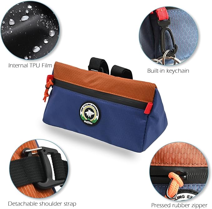 Bike Handlebar Bag, Bicycle Front Bag, Kids Handle Bar Bag, Storage Bag with Shoulder Strap for Men Women Kids Outdoor Road MTB Cycling