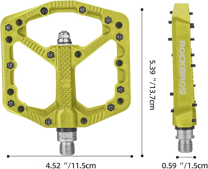 ROCKBROS Mountain Bike Pedals Flat MTB Pedals Nylon Fiber Bicycle Platform Pedals for Road Mountain BMX MTB Bikes