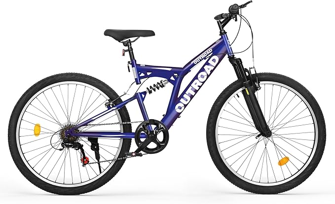 Mountain Bike for Adult Men Women, 26 Inch 7 Speed Mountian Bicycle with Dual Full Suspension, Dual V Brake MTB Bicycle, Multiple Colors