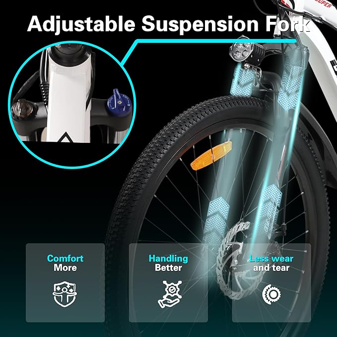 1000W Electric Bike for Adults 28MPH 540Wh Removable Battery 80 Miles Range 7-Speed Gears LCD Display UL 2849 Certified E Bike Electric Mountain Bike 26" Commuter Ebikes