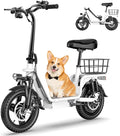 Electric Scooter with Seat for Adults,1000W Peak Power, 35-Mile Range, 20MPH, 14" Tires, Foldable Commuter E-Scooter with Basket for Pets Dogs and Items, 330lbs Max Load.UL 2272