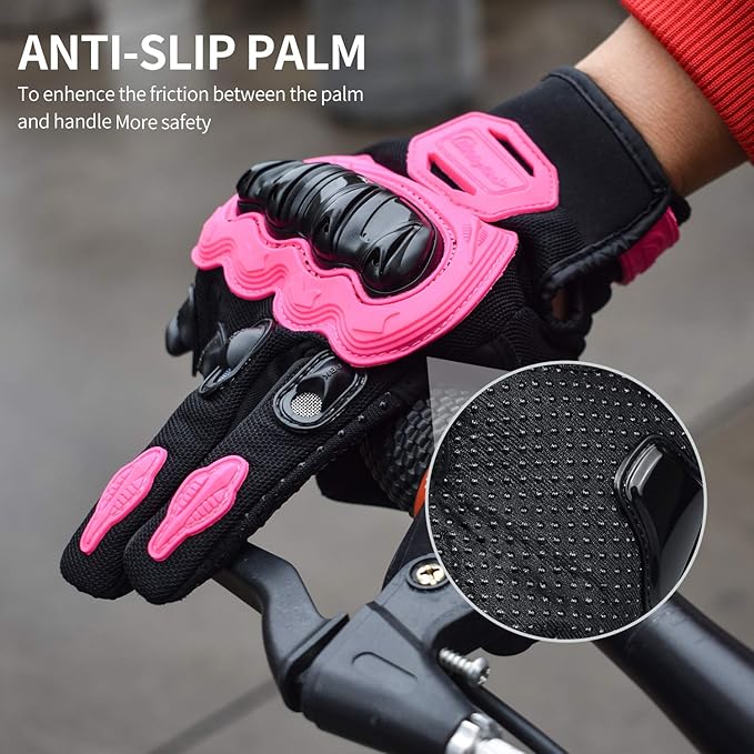 Motorcycle Gloves for Women Touch Screen Summer Motorbike Dirt Bike Full Finger Gloves Road Racing, Cycling, Climbing Motocross