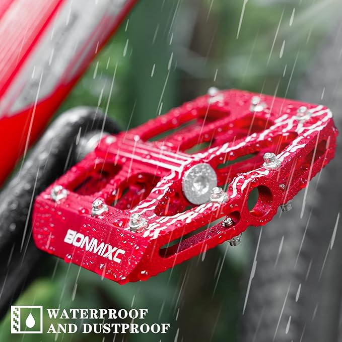 Bike Pedals 9/16 Mountain Bike Pedals Non-Slip Aluminum Alloy Large Platform Sealed Bearing Flat Road Bicycle Pedals