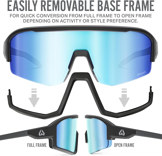 Wildhorn Radke MTB Cycling Glasses, UV400 Sports Ski Running Sunglasses for Women & Men, Baseball Glasses w/3 Swap Lenses