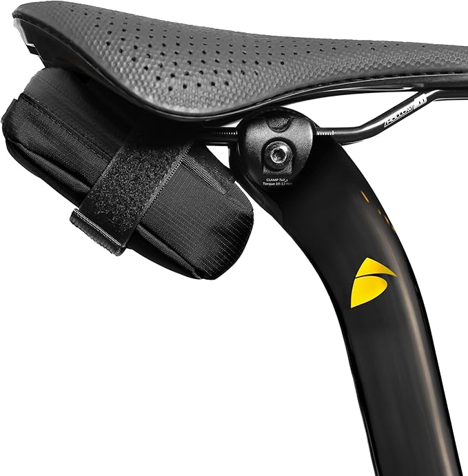 ALMSTHRE Compact Bike Saddle Bag – Midnight Black (Small) | 0.3L Bike Seat Bag (3" x 4.25" x 1.25") | Water-Resistant Ripstop, Waterproof Zipper, Internal Pocket | Durable Under Seat Storage