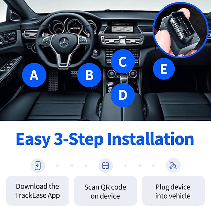 GPS Tracker for Vehicles, No Monthly Fee, No Subscription with Real-Time Tracking, 4G SIM and Data Included, Trip History, GeoFence, Speeding Alerts, Global Coverage, OBD, for Fleets & Families