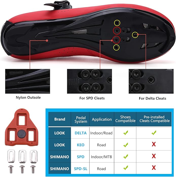 Mens Womens Cycling Shoes Compatible with Pelaton Bike Shoes Road Bike Shoes Riding Bicycle Pre-Installed with Delta Cleats Clip Indoor Outdoor Pedal