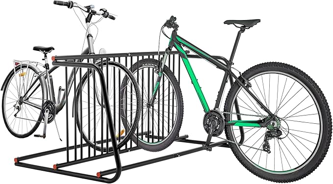 10 Holders Floor Bike Rack Stand, 60" Commercial Grid Bike Storage Rack, Freestanding Bicycle Storage Organizer Bicycle Floor Parking Stand for Garages Streets Yards Bike Events