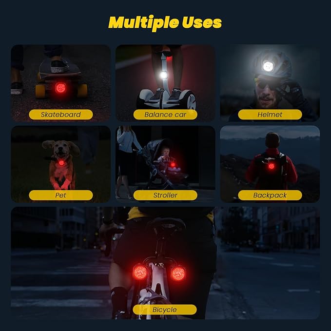 Smart Bike Lights System-Taillight,Headlight&Turn Signal,Sync Front&Rear Bike Light for Night Riding,3+2+1 Light Modes Rechargeable Bicycle Light with Remote Controller,IP67 Waterproof Day/Night Mode