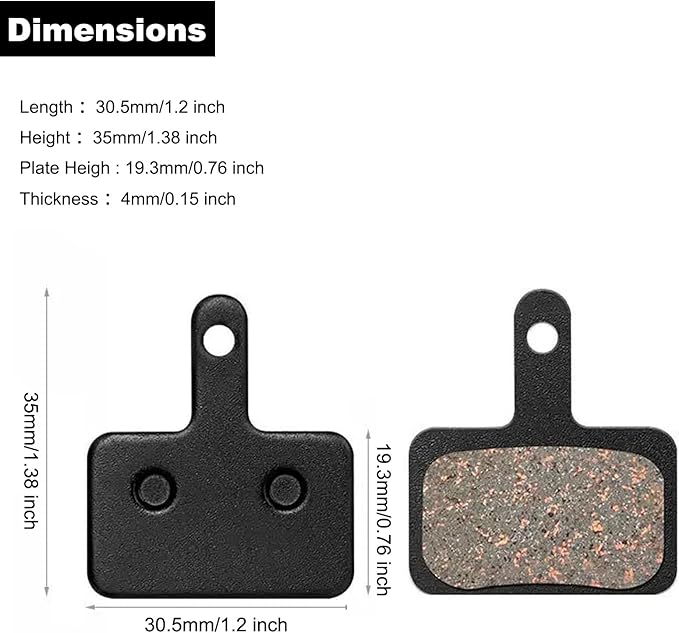 4 Pairs Bike Disc Brake Pads - Bicycle Brake Pads Replacement - Compatible with Tektro/Shimano/TRP (BR-M575 B01S MT200 M525 M515 T615 T675 M505 M495 M486 M485) - Fits Mountain Bikes & MTB E-Bike
